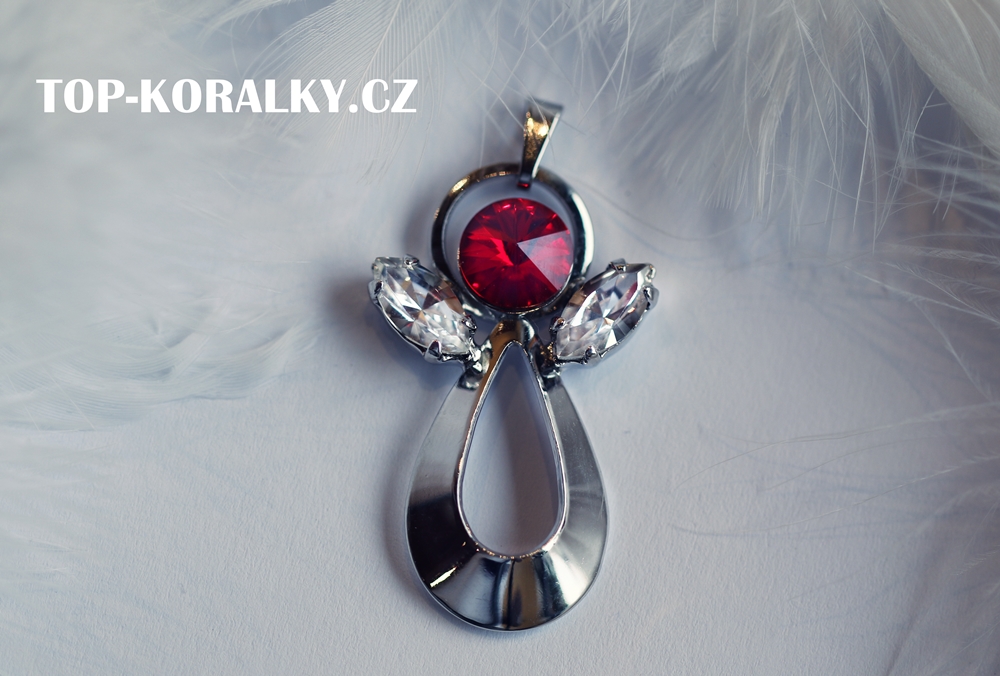 Anděl pro přítele - přívěsek s kamínky Swarovski 